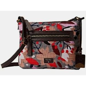 - Fossil Vickery Floral Canvas Crossbody Bag…